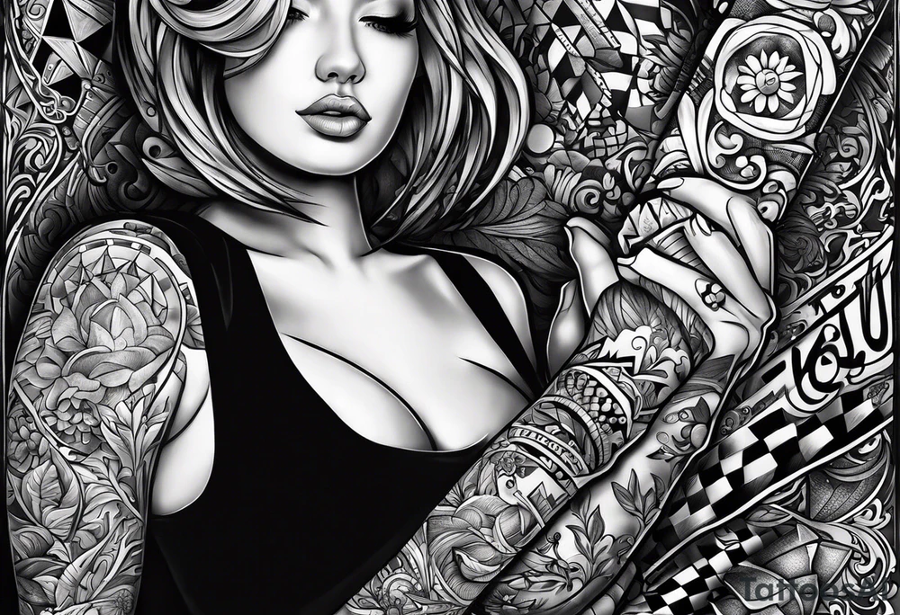 I want a tattoo containing the following two words "work hard" and "play hard". tattoo idea