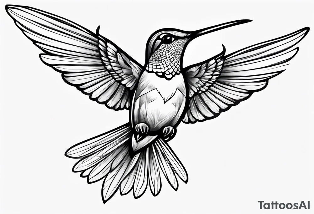 hummingbird simple tattoo idea