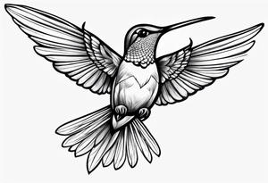hummingbird simple tattoo idea