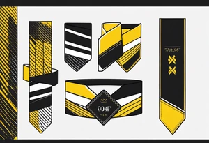 Expandable Black belt with yellow stripes for each dan grade and year received tattoo idea