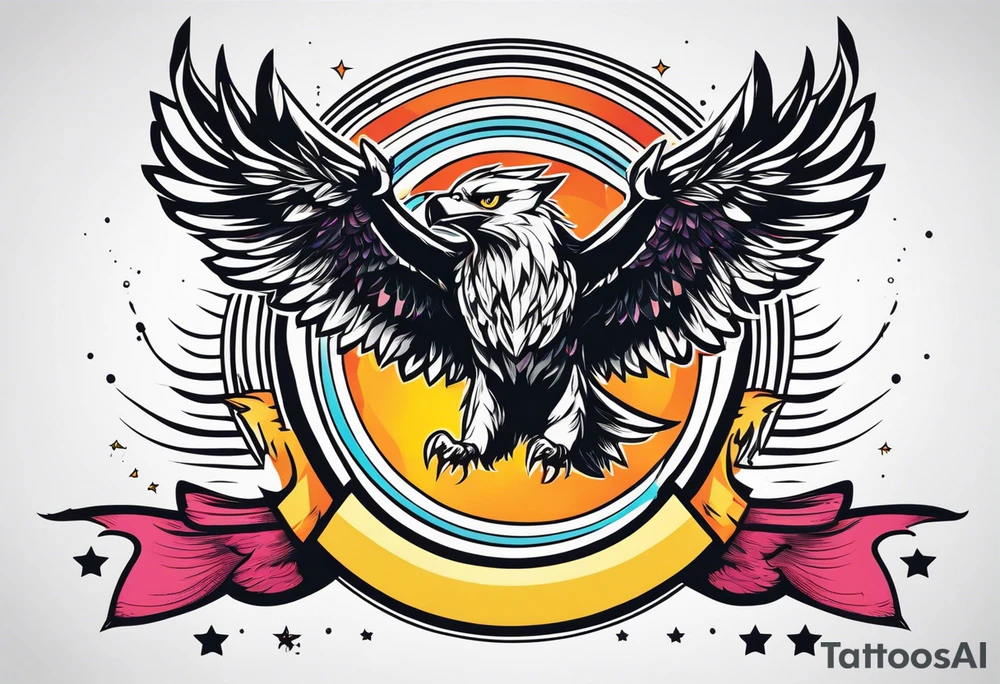 be a wolf at graund and be a eagle at sky at the same time tattoo idea
