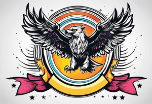 be a wolf at graund and be a eagle at sky at the same time tattoo idea