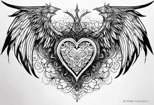angelish devilish heart/wings tattoo idea