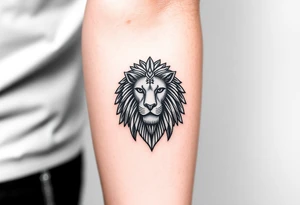 Lion in Egyptian theme tattoo idea