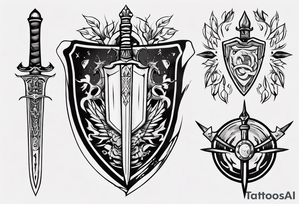 Sword and shield tattoo idea