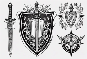 Sword and shield tattoo idea