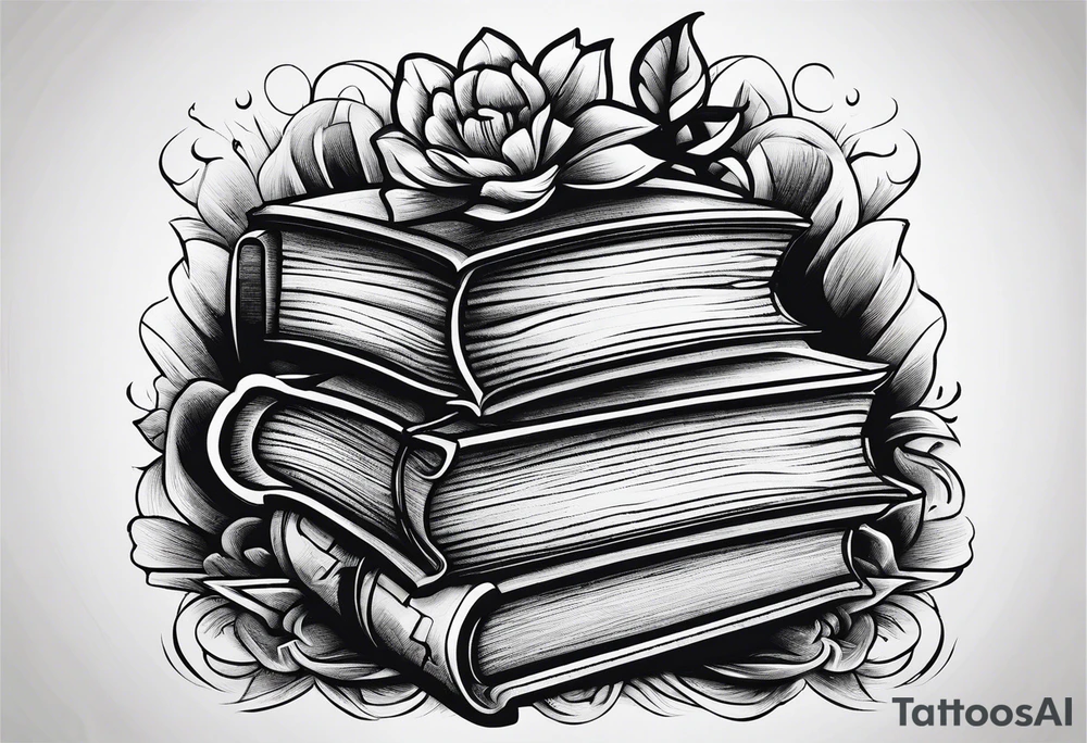 A puzzle piece with books in the background tattoo idea
