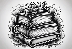 A puzzle piece with books in the background tattoo idea