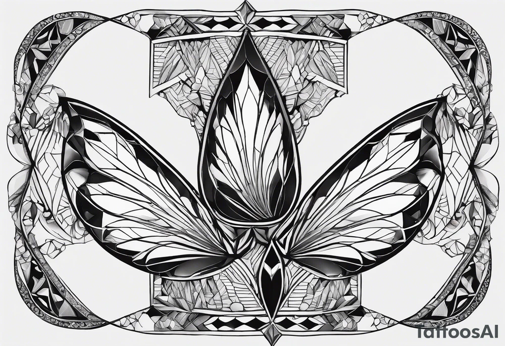 dimond shape, split in two distinct parts that are symmetrical, resembling lungs or breathing tattoo idea