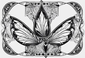 dimond shape, split in two distinct parts that are symmetrical, resembling lungs or breathing tattoo idea