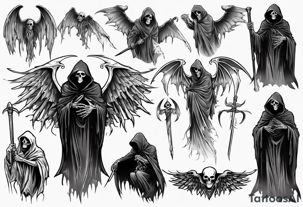 grim reaper
 with wings tattoo idea