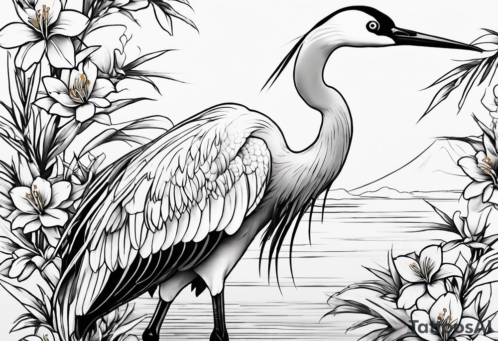 crane with lillie’s in the background with some bamboo tattoo idea