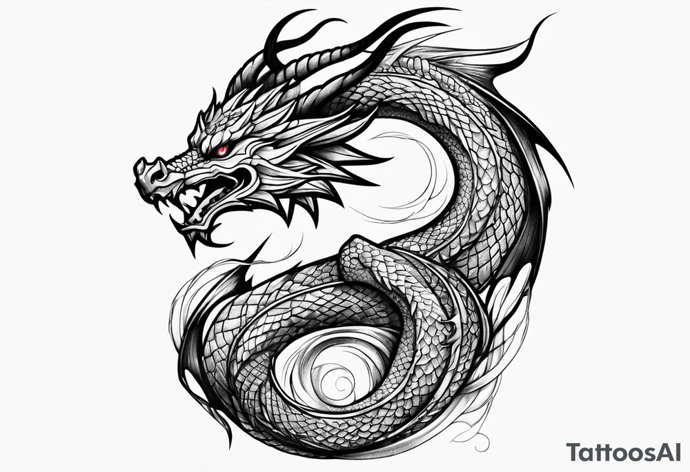Dragon vertical tattoo idea