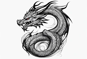 Dragon vertical tattoo idea