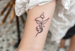 tinkerbell as a fairy and a little mermaid friend tattoo idea