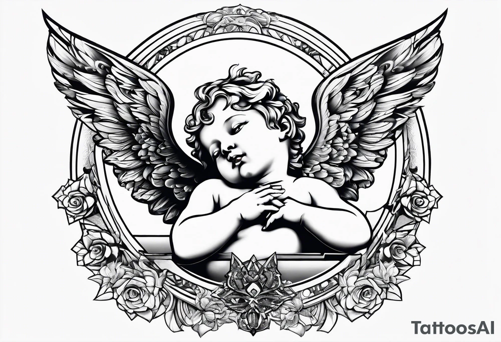 Cherub flying tattoo idea
