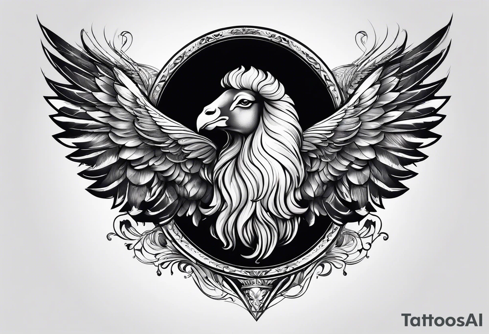 black sheep with angel wings tattoo idea