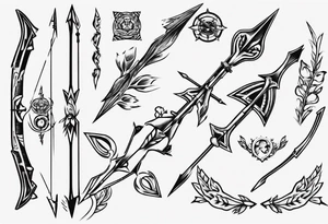 english long bow arrow tattoo idea