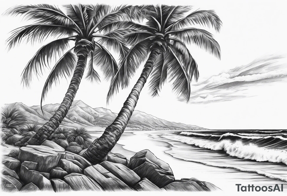 Palm tree tricep tattoo idea
