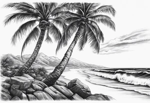 Palm tree tricep tattoo idea