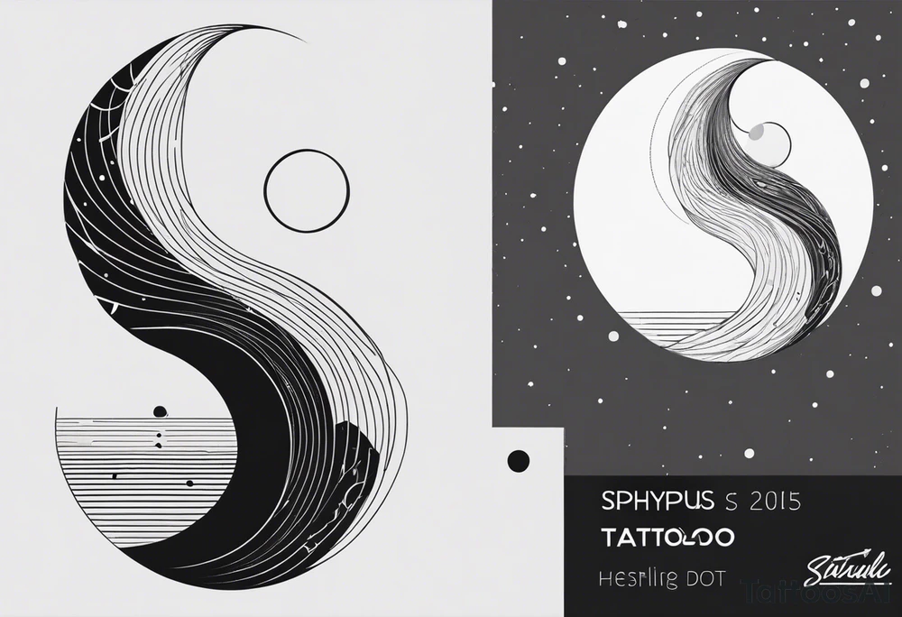 Sisyphus minimal line and dot tattoo design tattoo idea