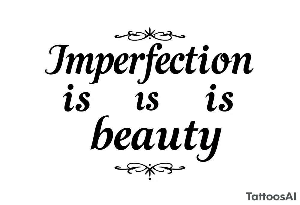 Imperfection is beauty tattoo idea