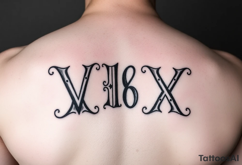 XVIII-XVIII on the ribs, just the numbers no designs tattoo idea