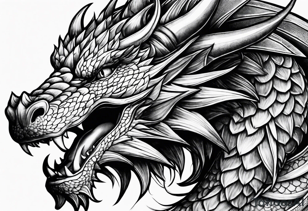 roaring dragons tattoo idea