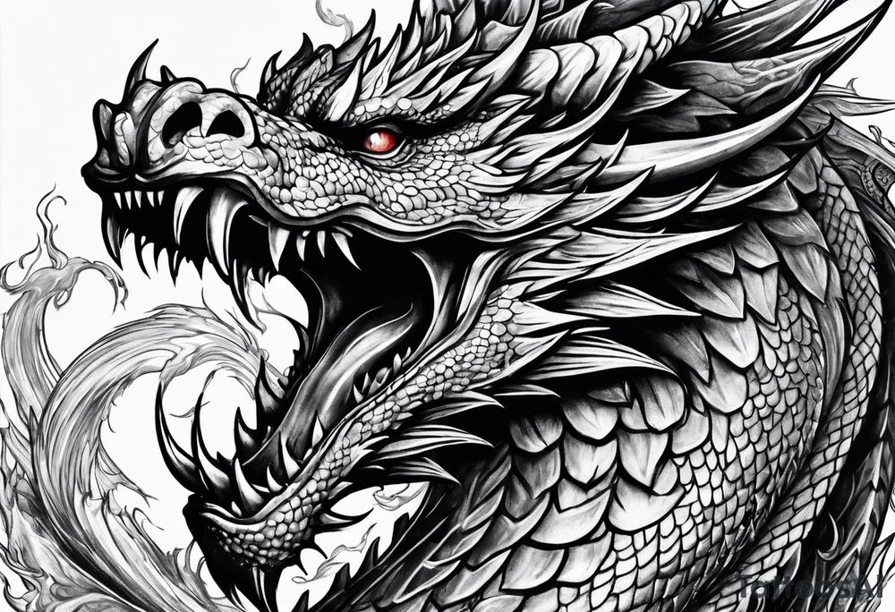 roaring dragons tattoo idea