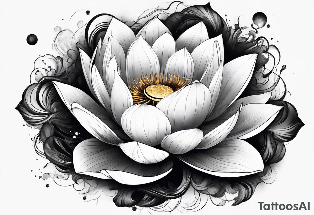 Lotus flower growing out of a pile of ashes tattoo idea