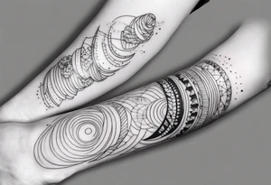 thin tattoo that circles around the arm and forearm tattoo idea