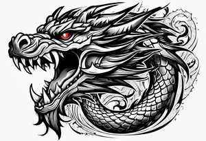 Full image of a angry dragon tattoo idea