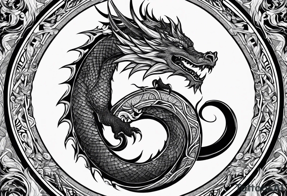 Ouroboros dragon tattoo idea