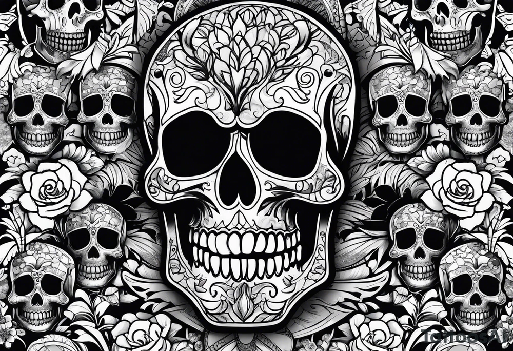 Skull pattern tattoo idea