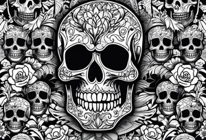 Skull pattern tattoo idea