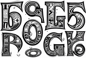 the letters O T G with a cool font tattoo idea