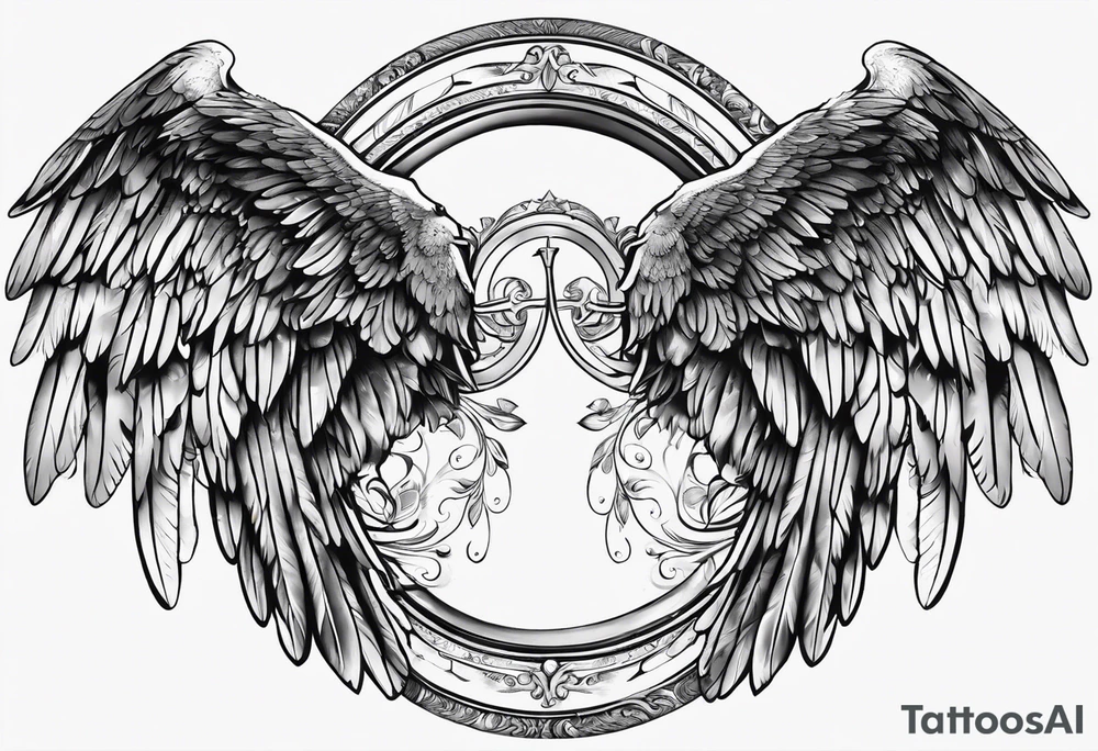 2 wings. I want a halo over one of them . I want angels wings tattoo idea
