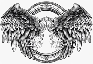 2 wings. I want a halo over one of them . I want angels wings tattoo idea