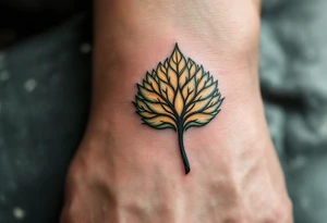 The Bodhi Tree Leaf – Symbol of enlightenment under which Buddha meditated, typically in green, brown, or gold, often stylized with veins or mandala textures. tattoo idea