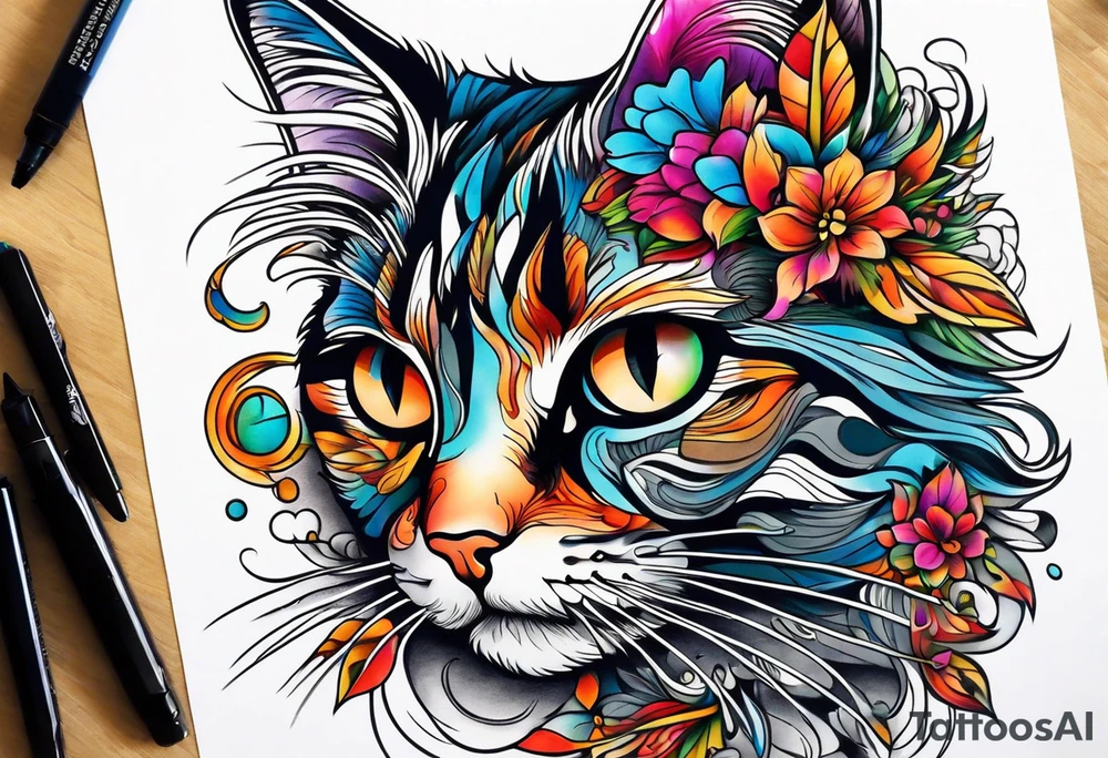 Small cat tattoo idea
