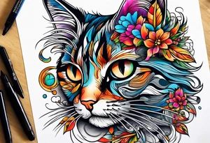Small cat tattoo idea
