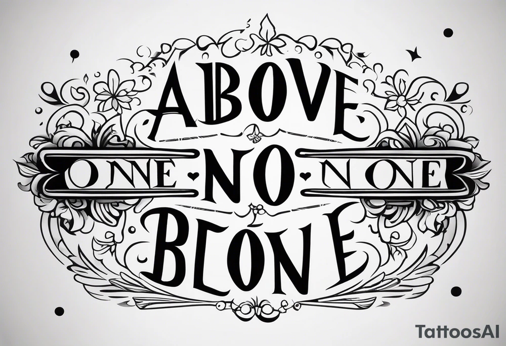 Above no one, below no one tattoo idea