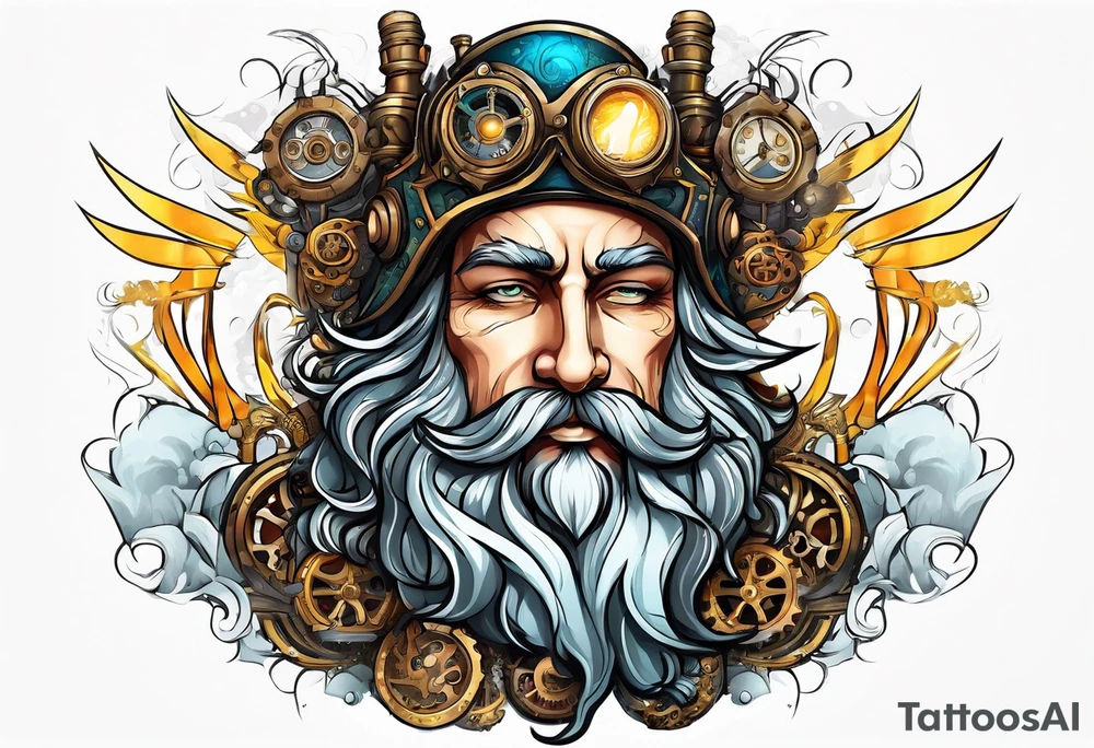 Steampunk zeus tattoo idea