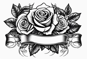 Four roses with a banner tattoo idea