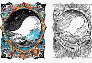 Black hole swallowing earth as it stretches and becomes deformed tattoo idea
