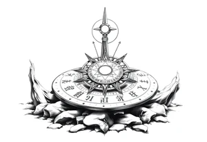 Alien sundial on the ground tattoo idea