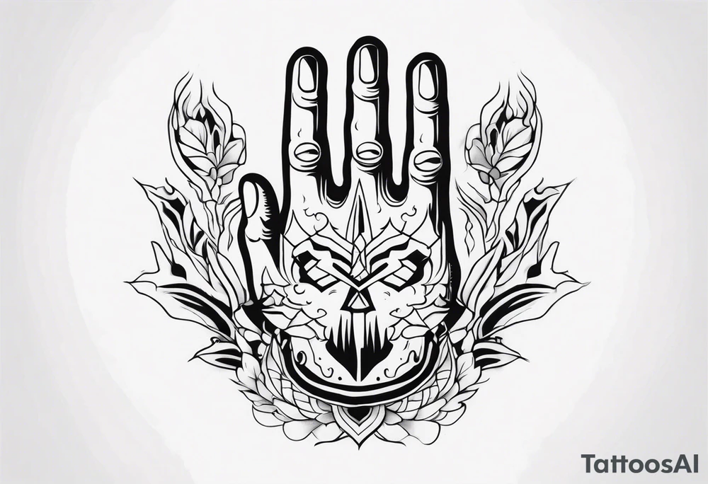 Scary hand tattoo idea