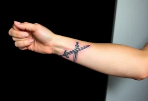 knight with sword tattoo idea