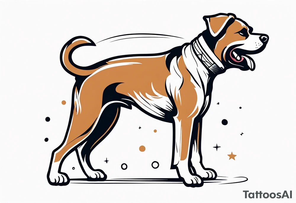 Dog boxing coach tattoo idea