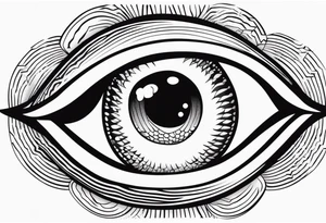 100 eyes with big eye lashes in geometric form in a oval tattoo idea